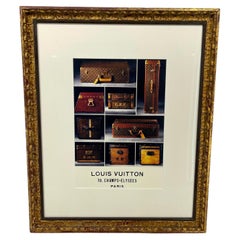 Louis Vuitton French Art Print in Vintage Gilt Frame of Trunks and Suitcases