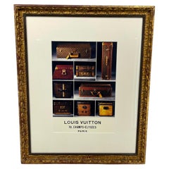 Louis Vuitton French Art Print in Vintage Gilt Frame Malles et valises