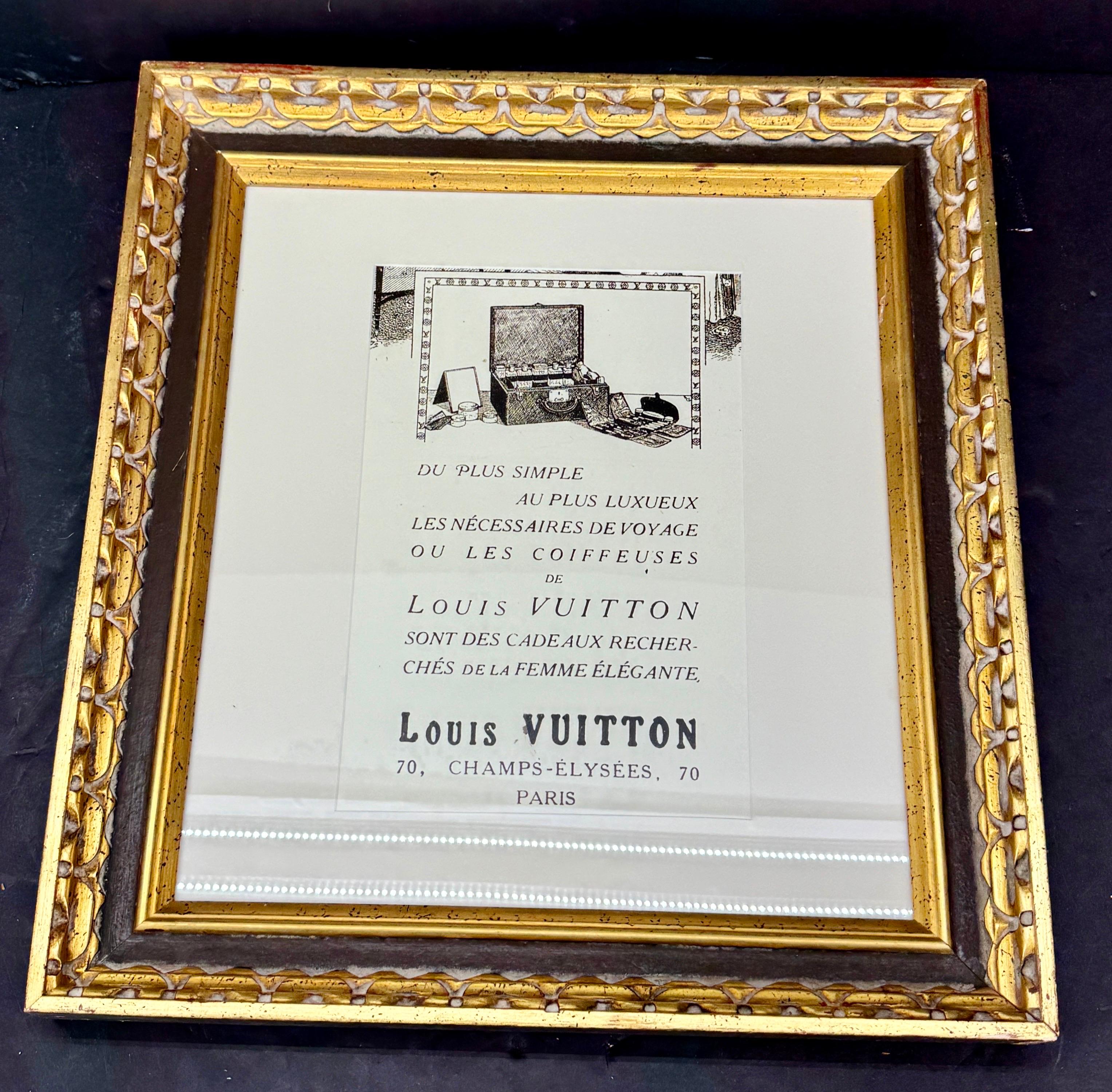 Französischer Louis Vuitton-Kunstdruck eines Truhens in Vintage-Rahmen (Moderne) im Angebot