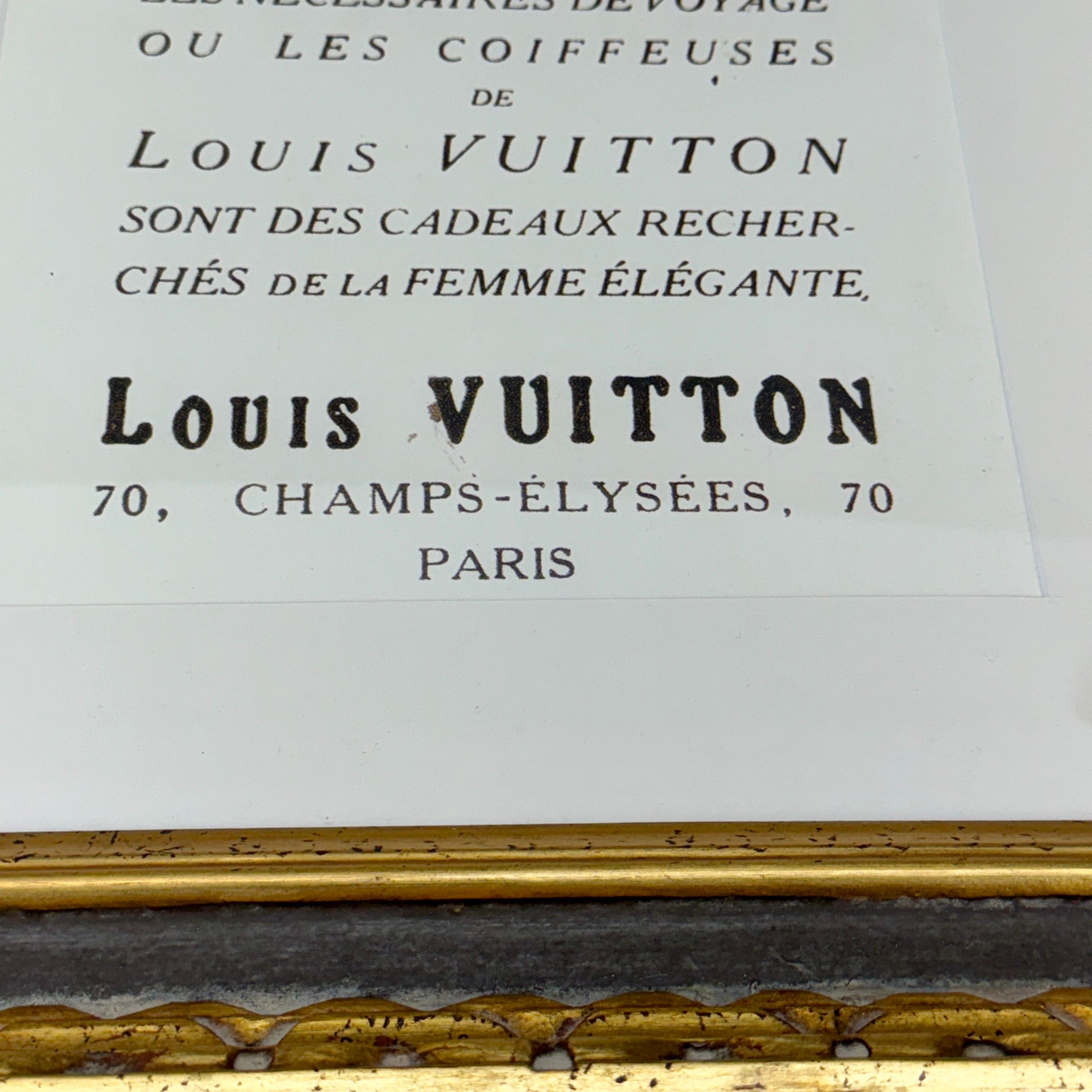 Französischer Louis Vuitton-Kunstdruck eines Truhens in Vintage-Rahmen im Angebot 1