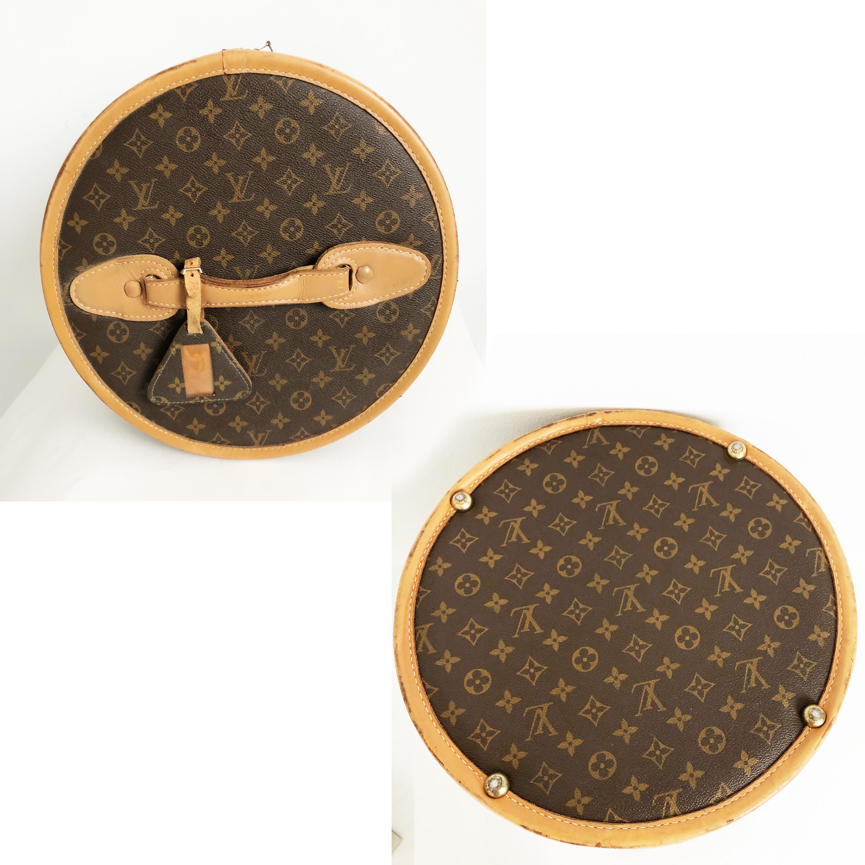 Louis Vuitton Französische Company Reisetasche mit rundem Hutschachtel und Monogramm  im Zustand „Relativ gut“ im Angebot in Port Saint Lucie, FL