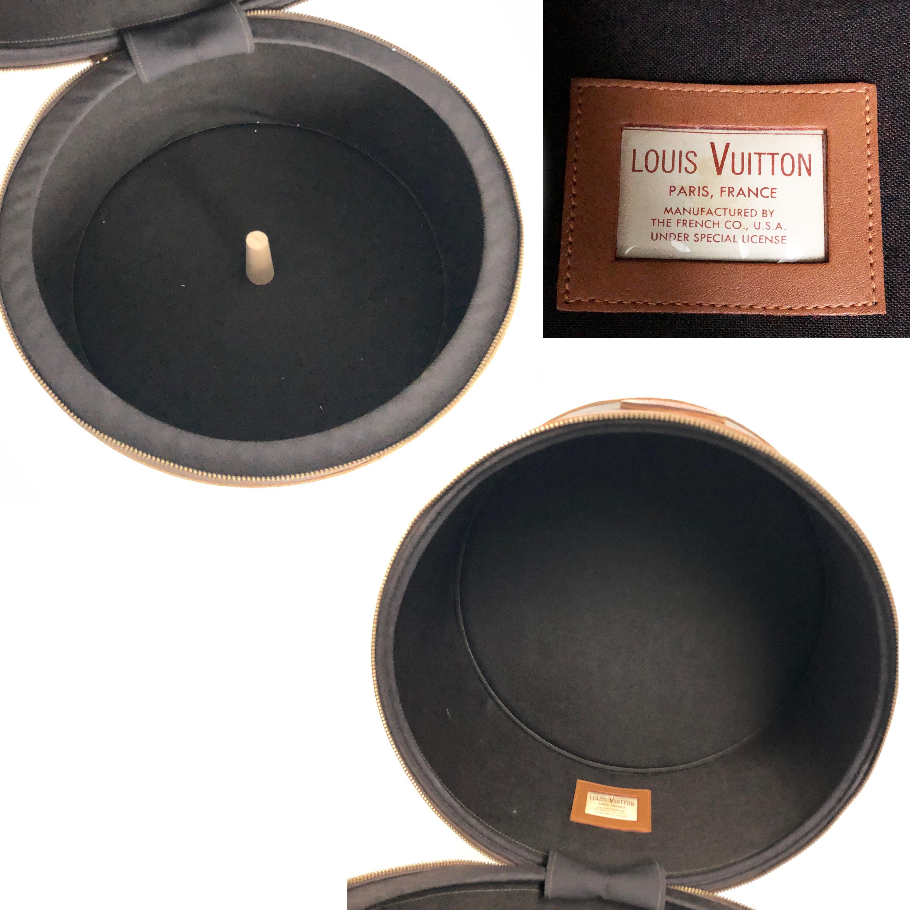 Louis Vuitton Französische Company Reisetasche mit rundem Hutschachtel und Monogramm  im Angebot 1