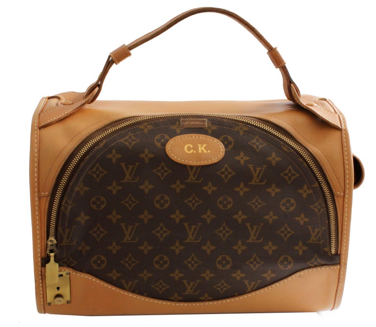 Louis Vuitton French Company Sac Chien Monogram Dog Carrier Travel Bag 40cm 70s at 1stdibs