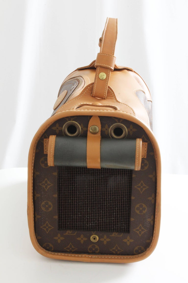 Louis Vuitton French Company Sac Chien Monogram Dog Carrier Travel Bag 40cm 70s at 1stdibs