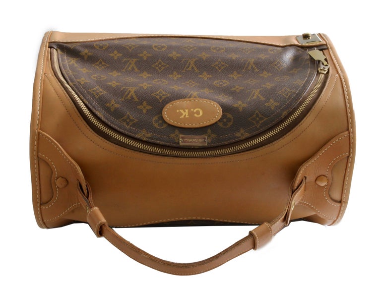 Louis Vuitton French Company Sac Chien Monogram Dog Carrier Travel Bag 40cm  70s at 1stDibs