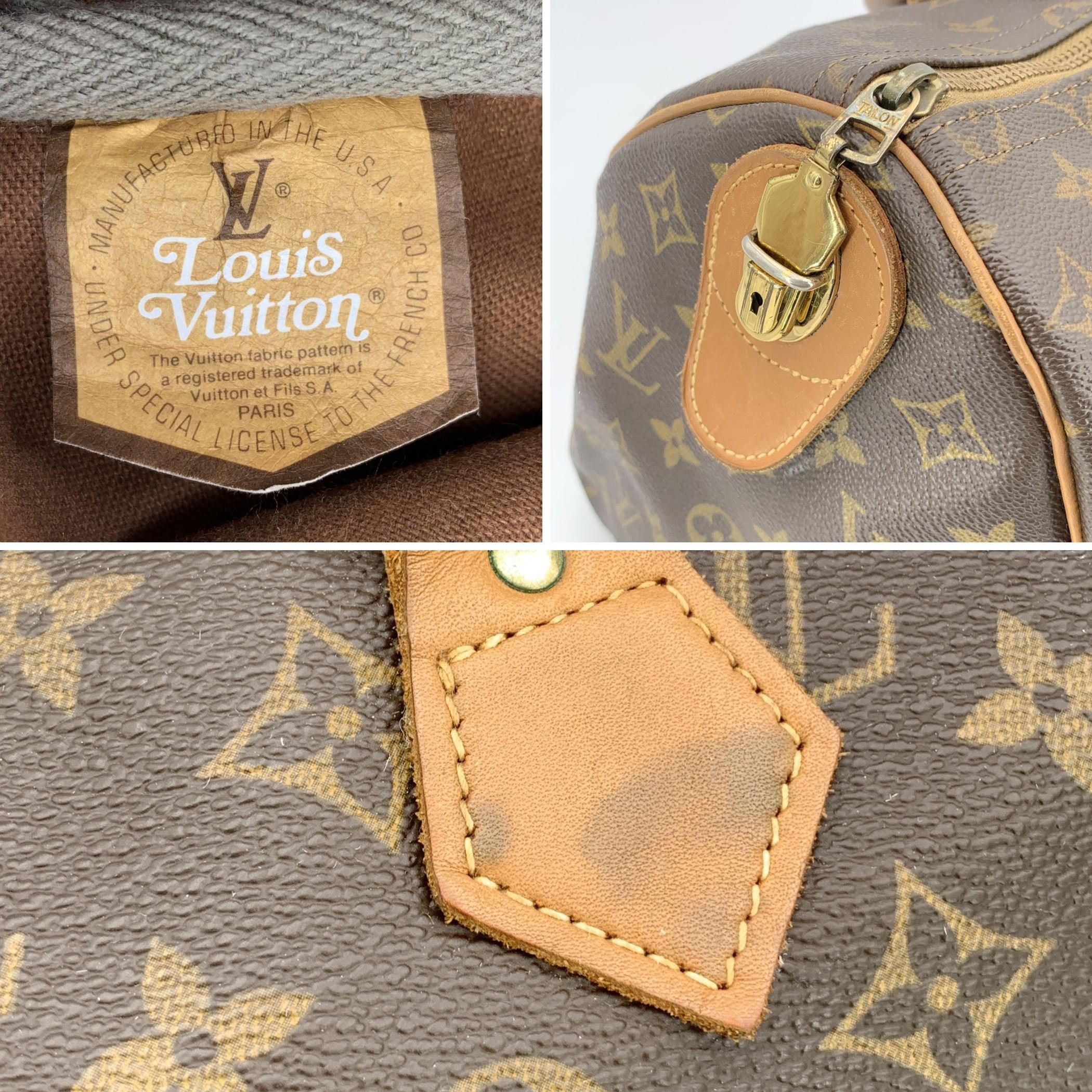 Louis Vuitton French Company Vintage Monogram Canvas Speedy 35 Bag Pour femmes en vente