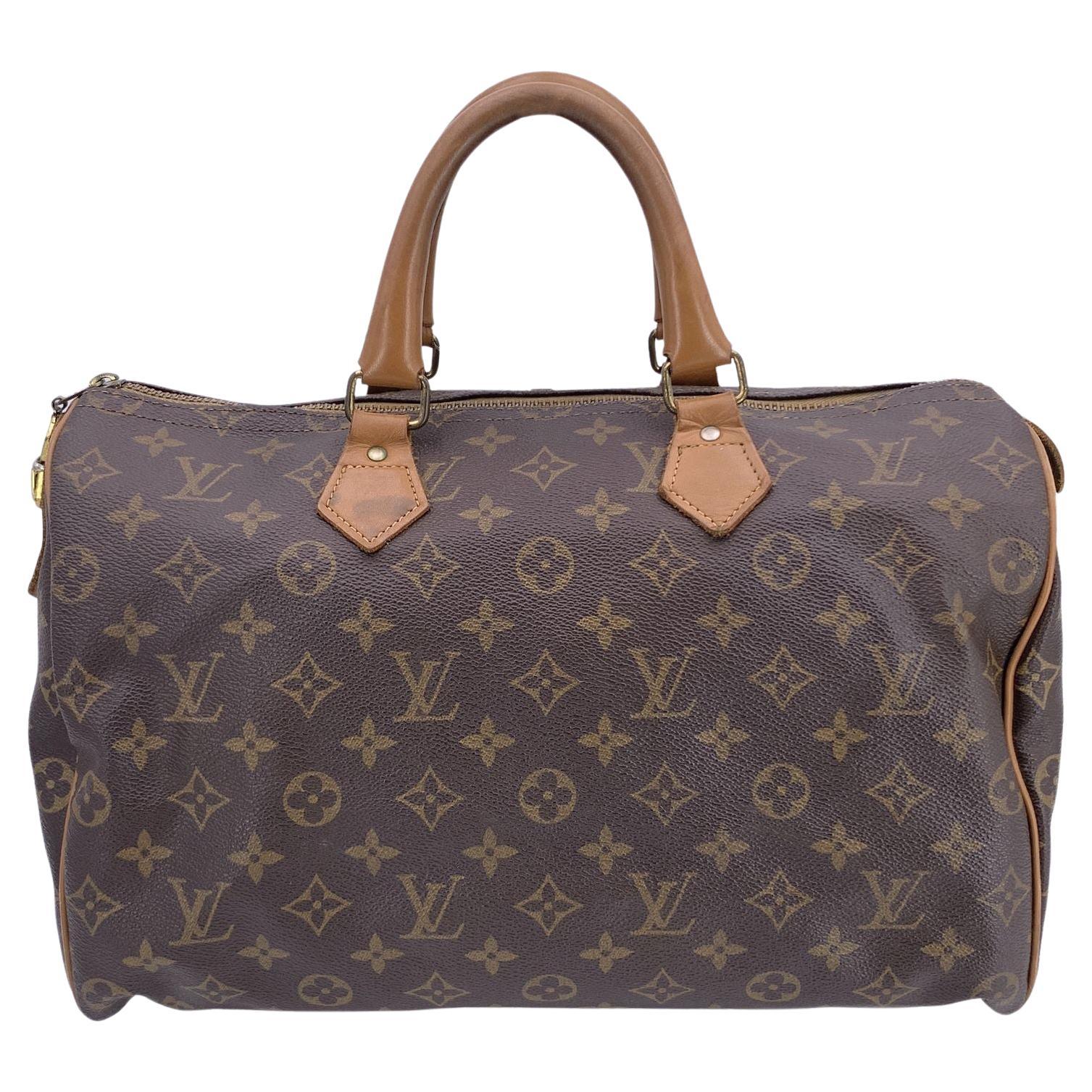 Louis Vuitton French Company Vintage Monogram Canvas Speedy 35 Bag en vente