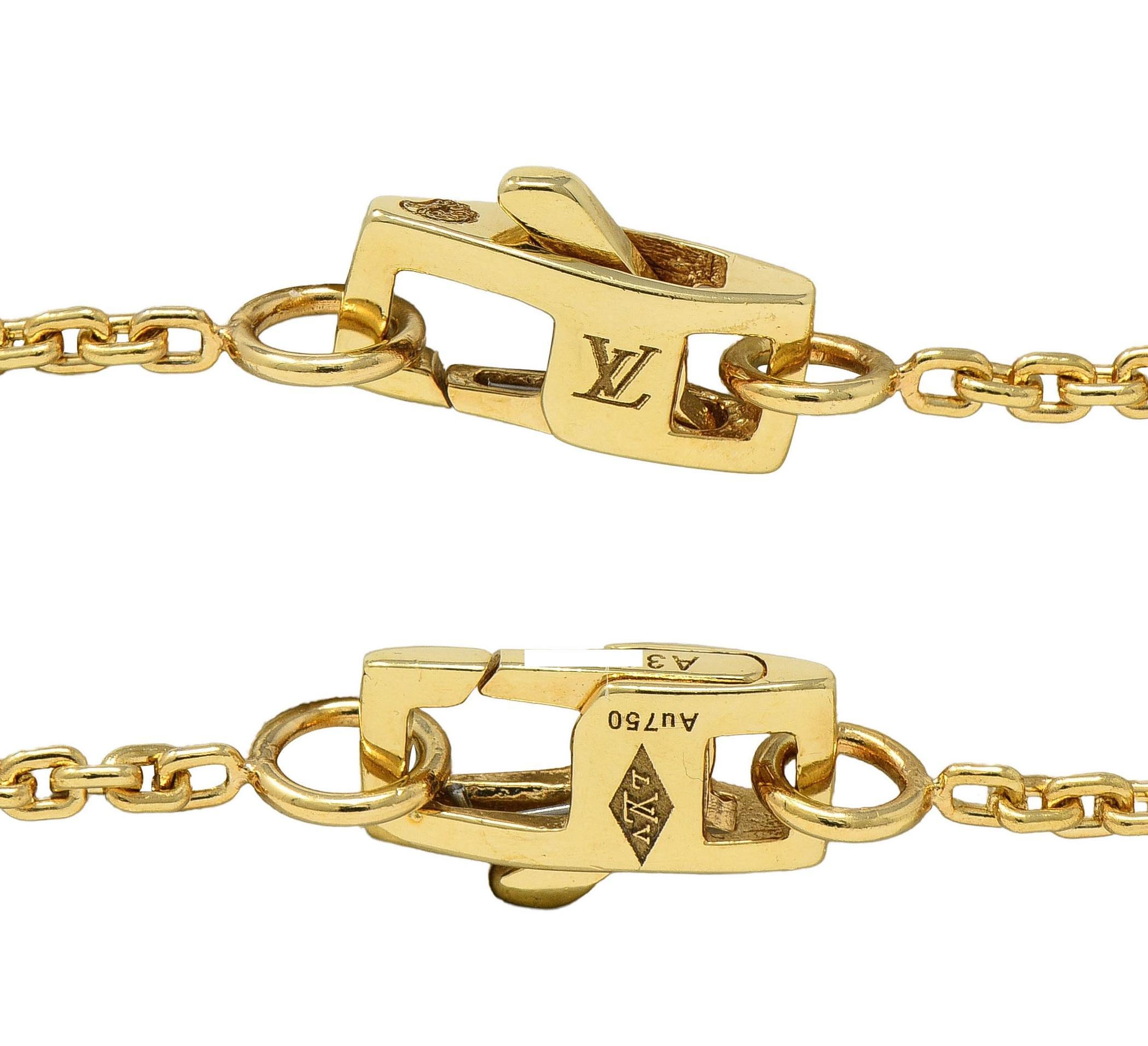 Louis Vuitton French Diamond 18 Karat Gold Monogram Idylle Icon Station Necklace 1