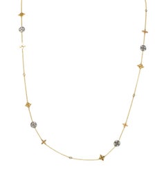 Louis Vuitton French Diamond 18 Karat Gold Monogram Idylle Icon Station Necklace