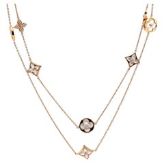 Louis Vuitton collana Blossom Sautoir con diamanti e madreperla in oro 18 carati