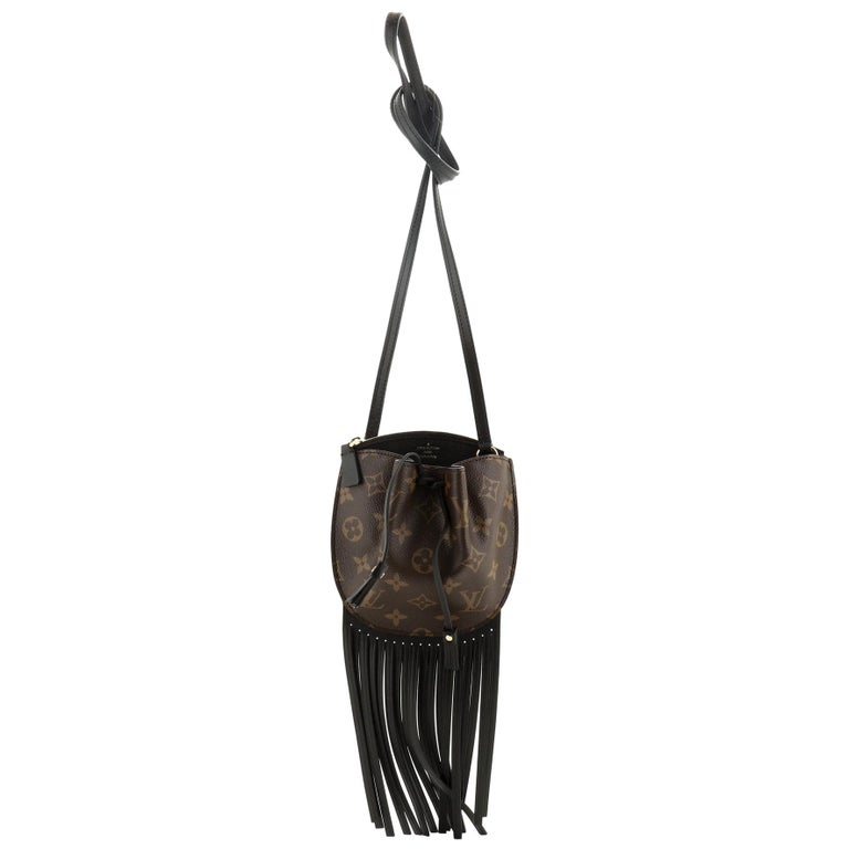Brown Louis Vuitton Monogram Noe Fringe Bucket Bag