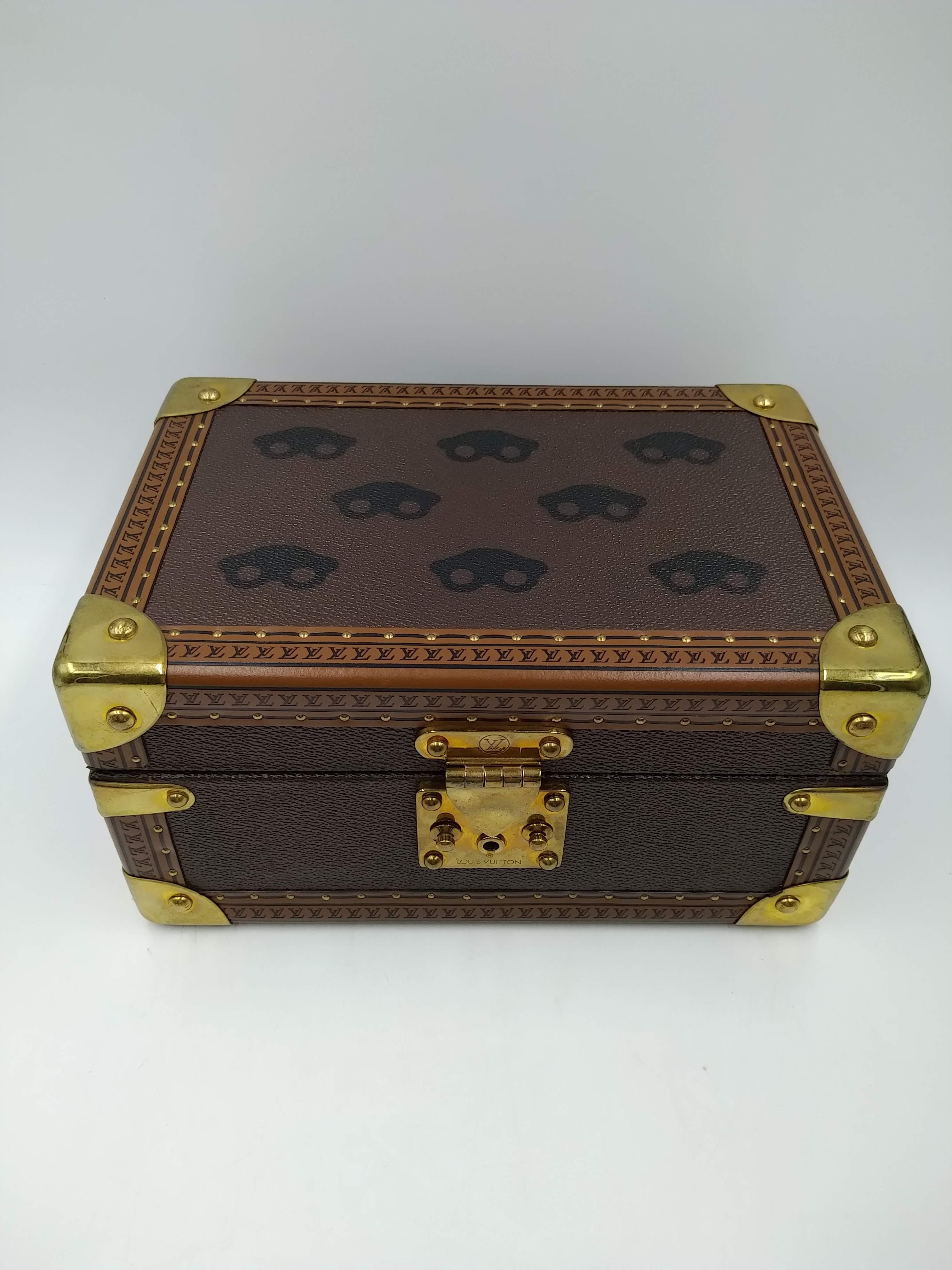 Louis Vuitton Frog Canvas Coffret Tresor 24 Jewelry Box In Good Condition For Sale In Lugano, Ticino