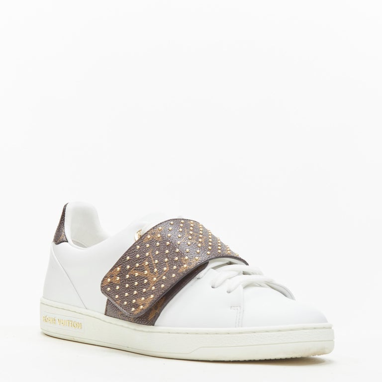 LOUIS VUITTON Monogram/Leather Frontrow Sneakers White - S: 39 (6) | Luxity