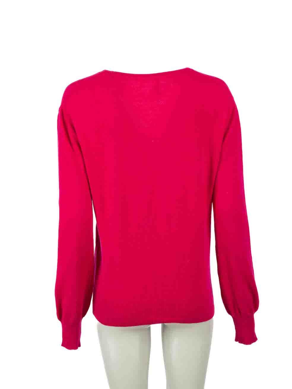 Louis Vuitton Fuchsia Cashmere Chain Lock Jumper Size S In Excellent Condition For Sale In London, GB