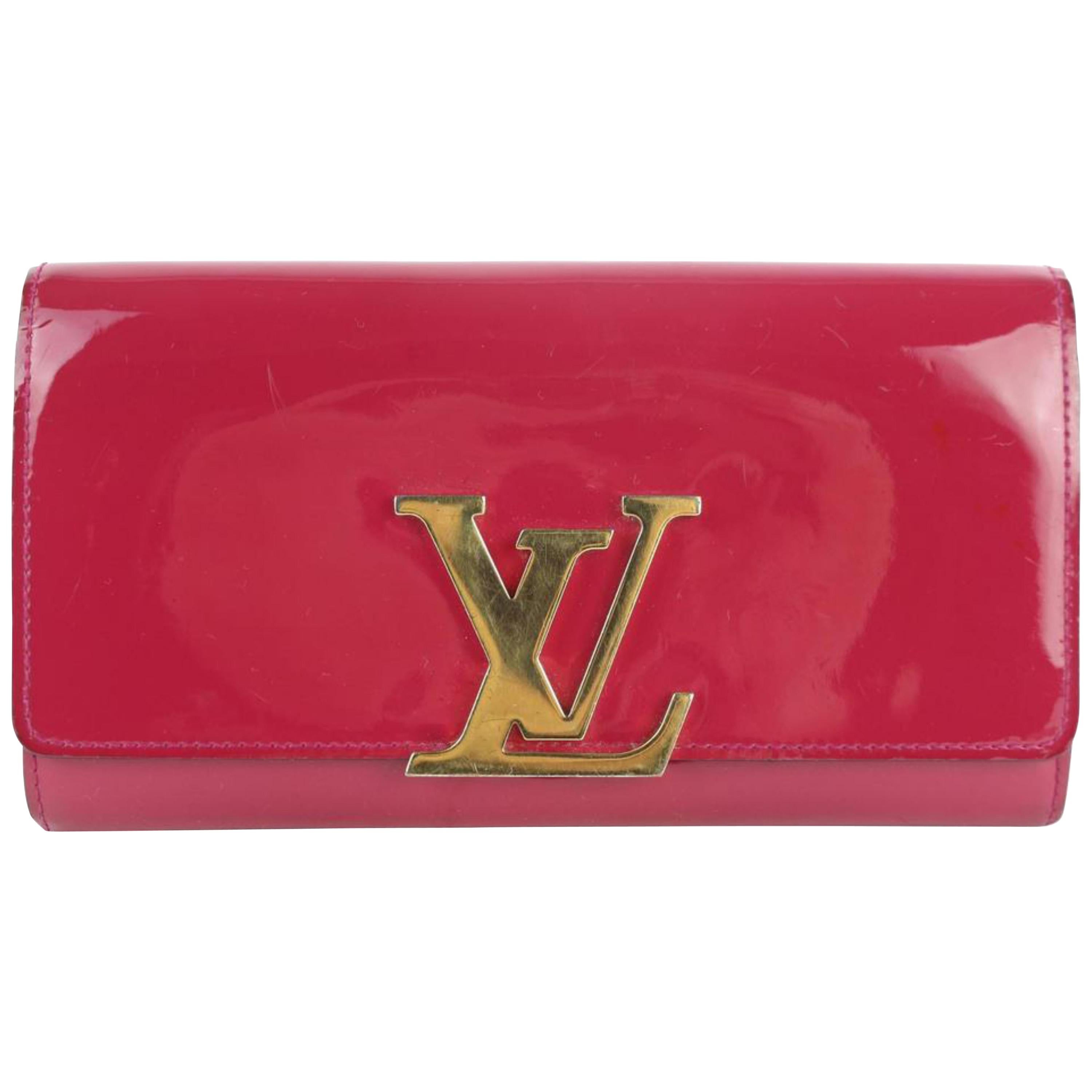 Louis Vuitton Fuchsia Clutch Monogam Vernis 4lz1220 Wallet For Sale