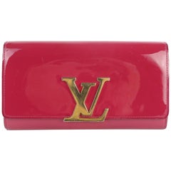 Vintage Louis Vuitton Fuchsia Clutch Monogam Vernis 4lz1220 Wallet
