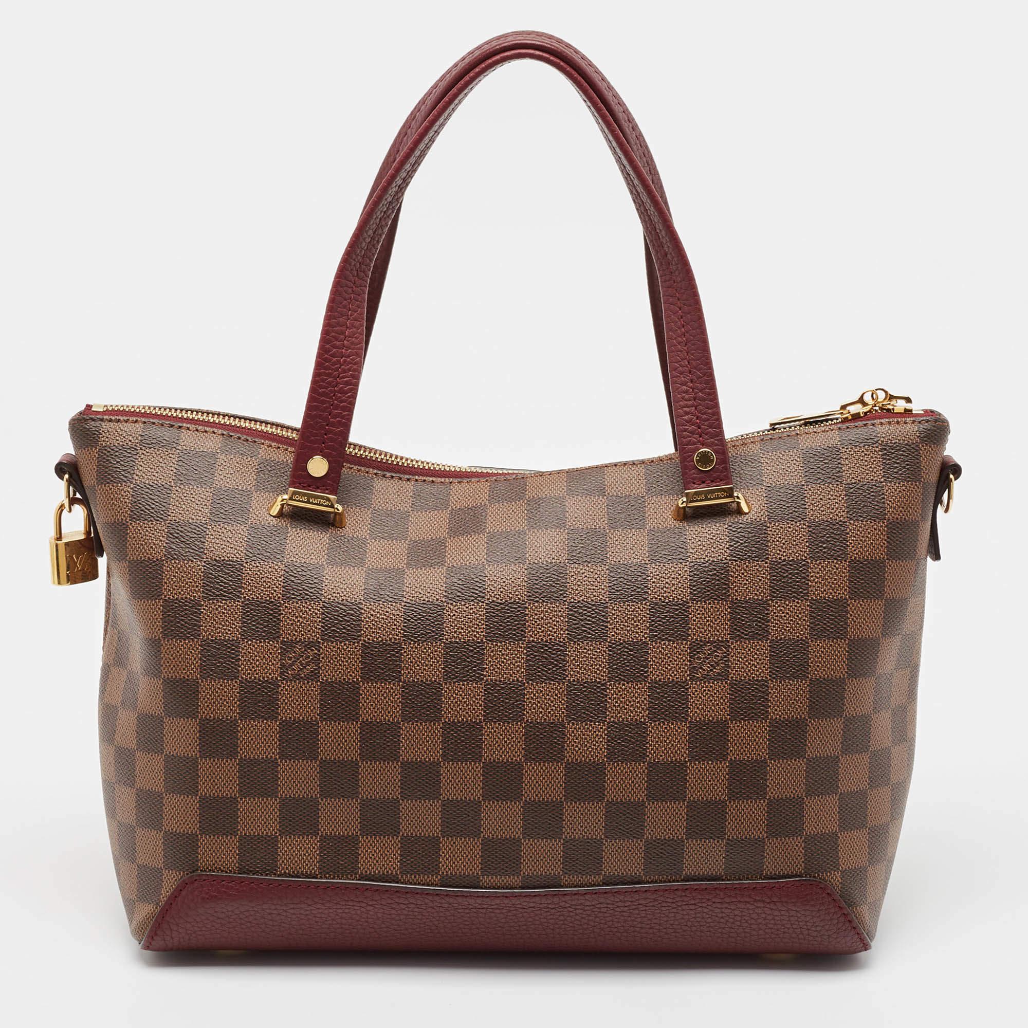 Louis Vuitton Fuchsia Damier Ebene Canvas Hyde Park Bag In Good Condition In Dubai, Al Qouz 2