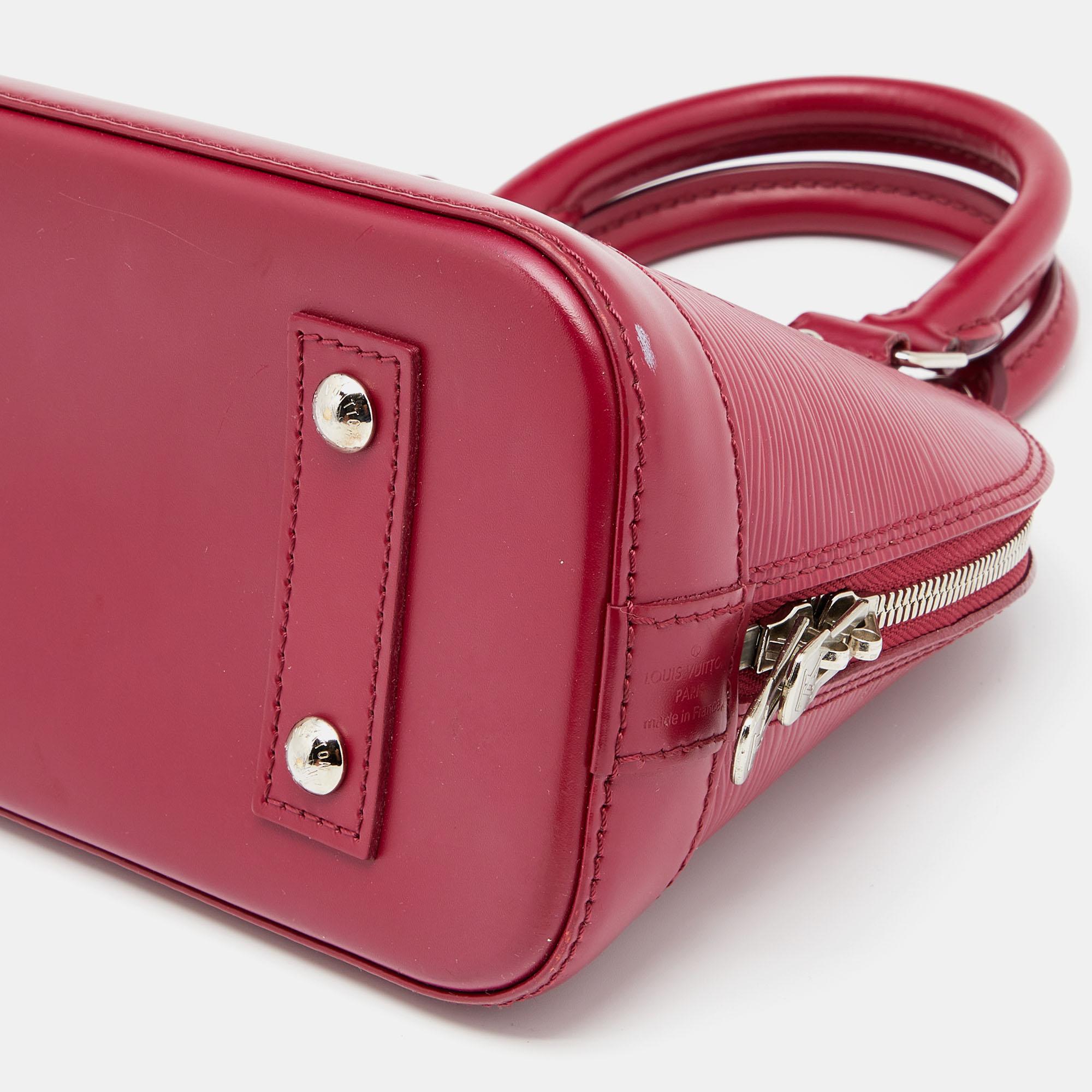 Red Louis Vuitton Fuchsia Epi Leather Alma BB Bag