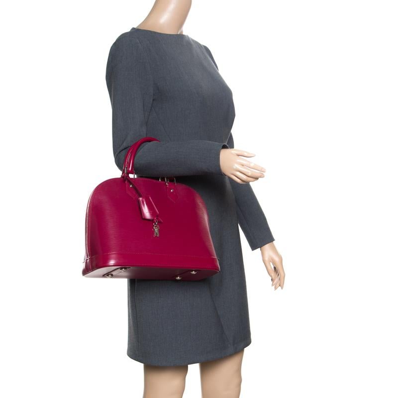 Louis Vuitton Fuchsia Epi Leather Alma PM Bag (Rot)