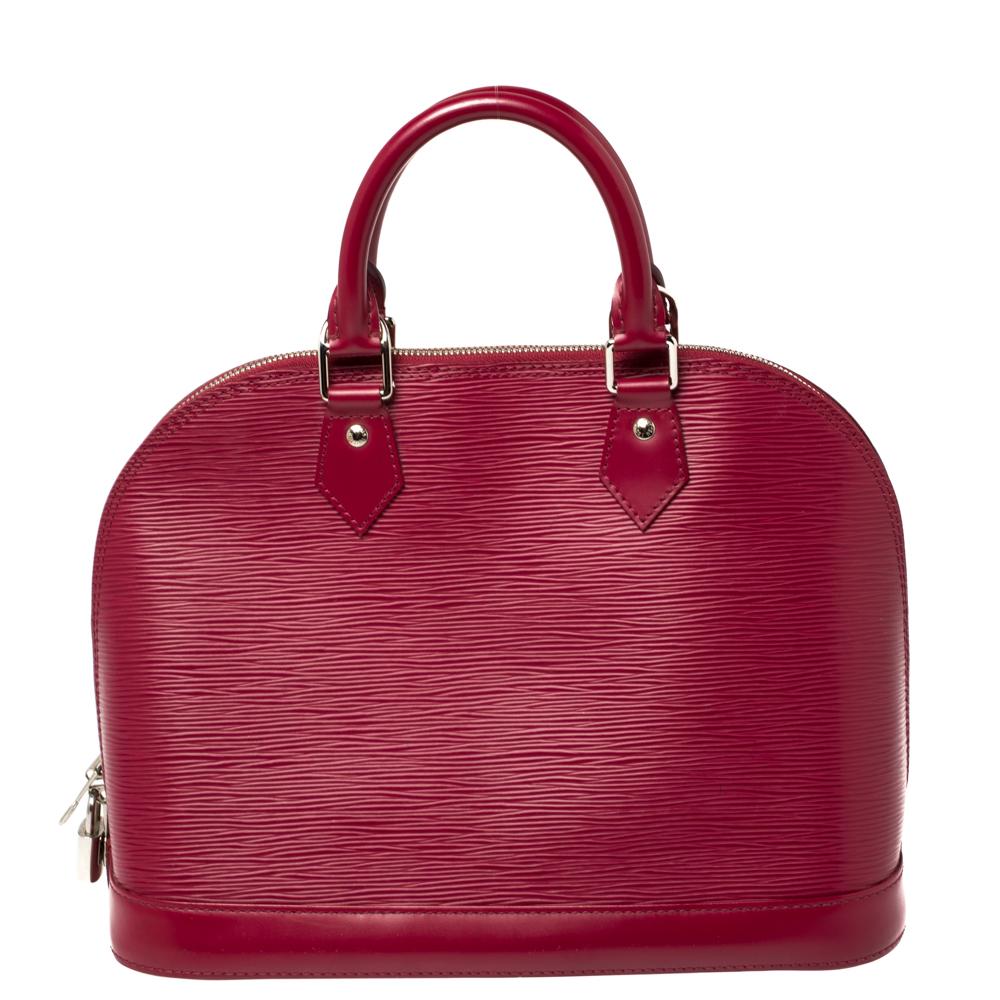 Louis Vuitton Fuchsia Epi Leder Alma PM Tasche (Rot)