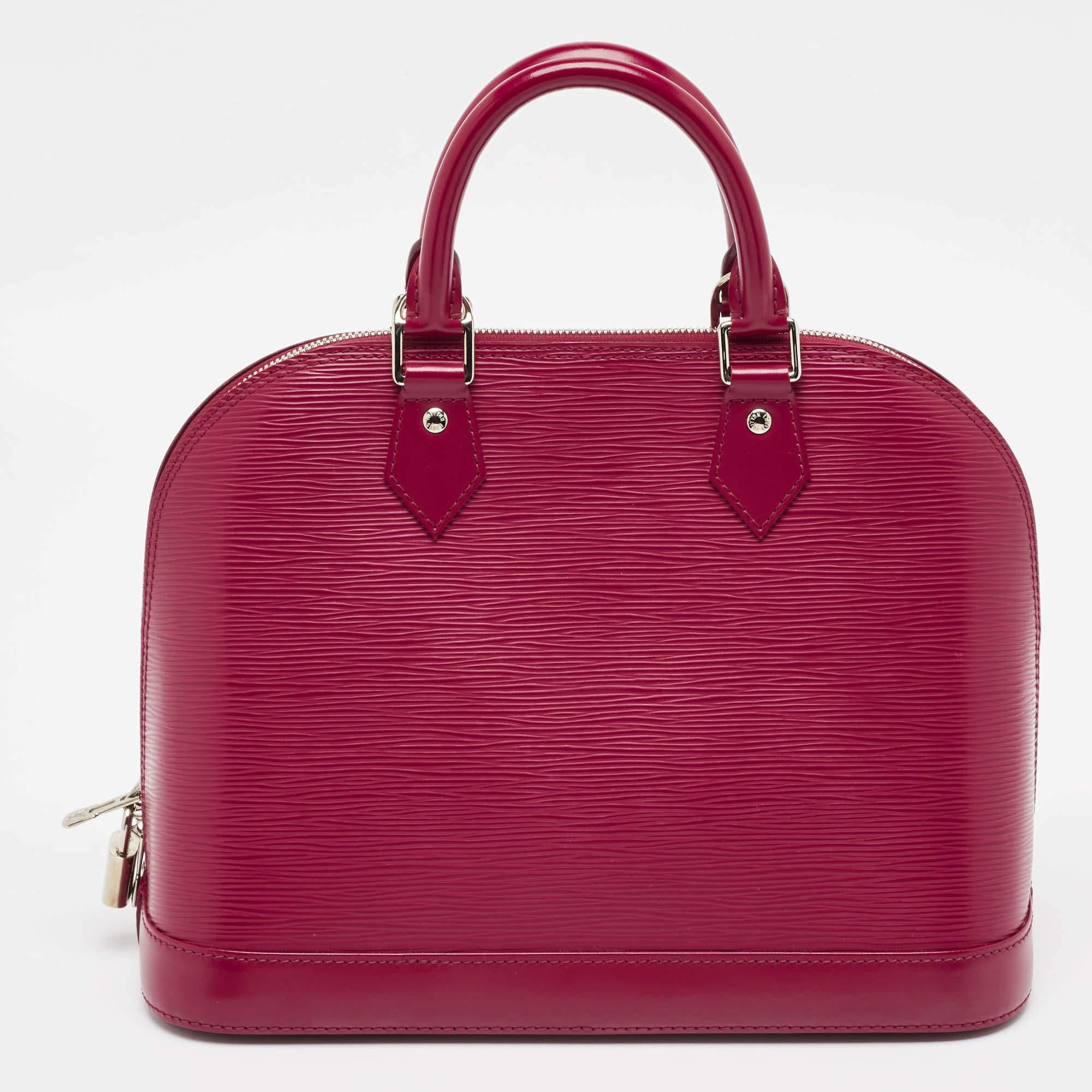 Louis Vuitton Fuchsia Epi Leather Alma PM Bag In Excellent Condition For Sale In Dubai, Al Qouz 2