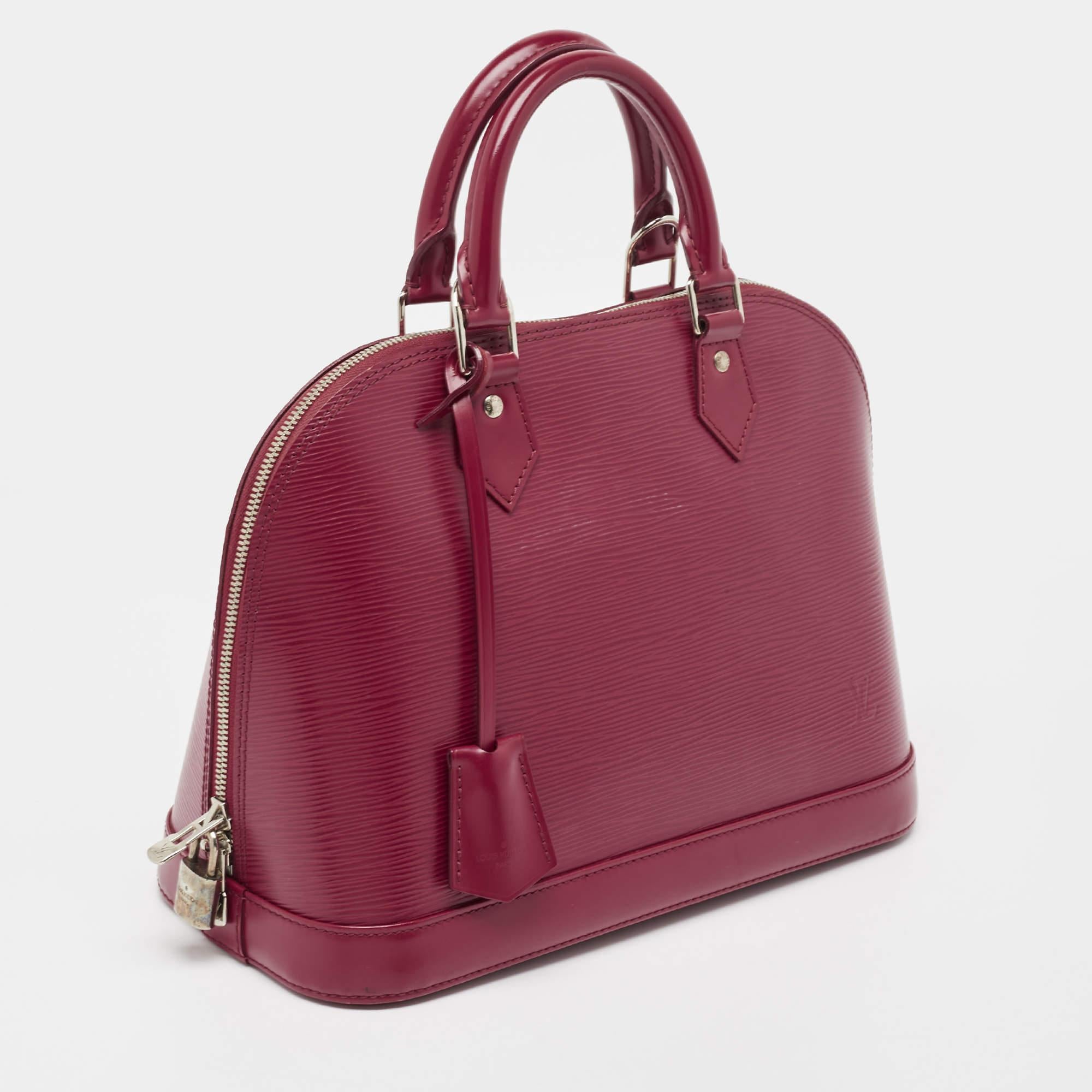 Women's Louis Vuitton Fuchsia Epi Leather Alma PM Bag For Sale