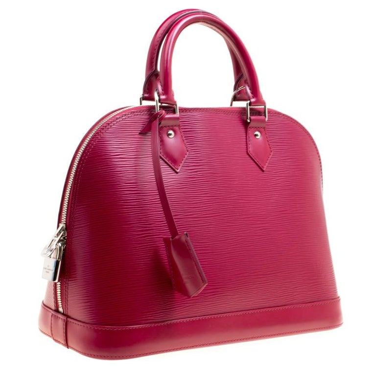 Used Louis Vuitton Red Epi Leather Alma PM Handbag