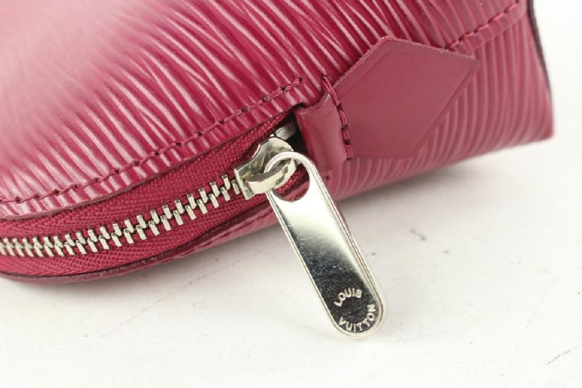 Louis Vuitton Fuchsia Epi Leather Cosmetic Pouch Demi Ronde 585lvs615  In Fair Condition In Dix hills, NY