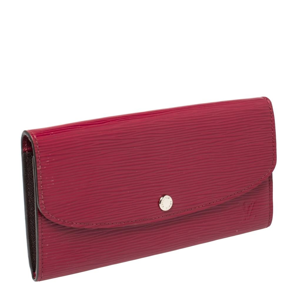 Red Louis Vuitton Fuchsia Epi Leather Emilie Wallet