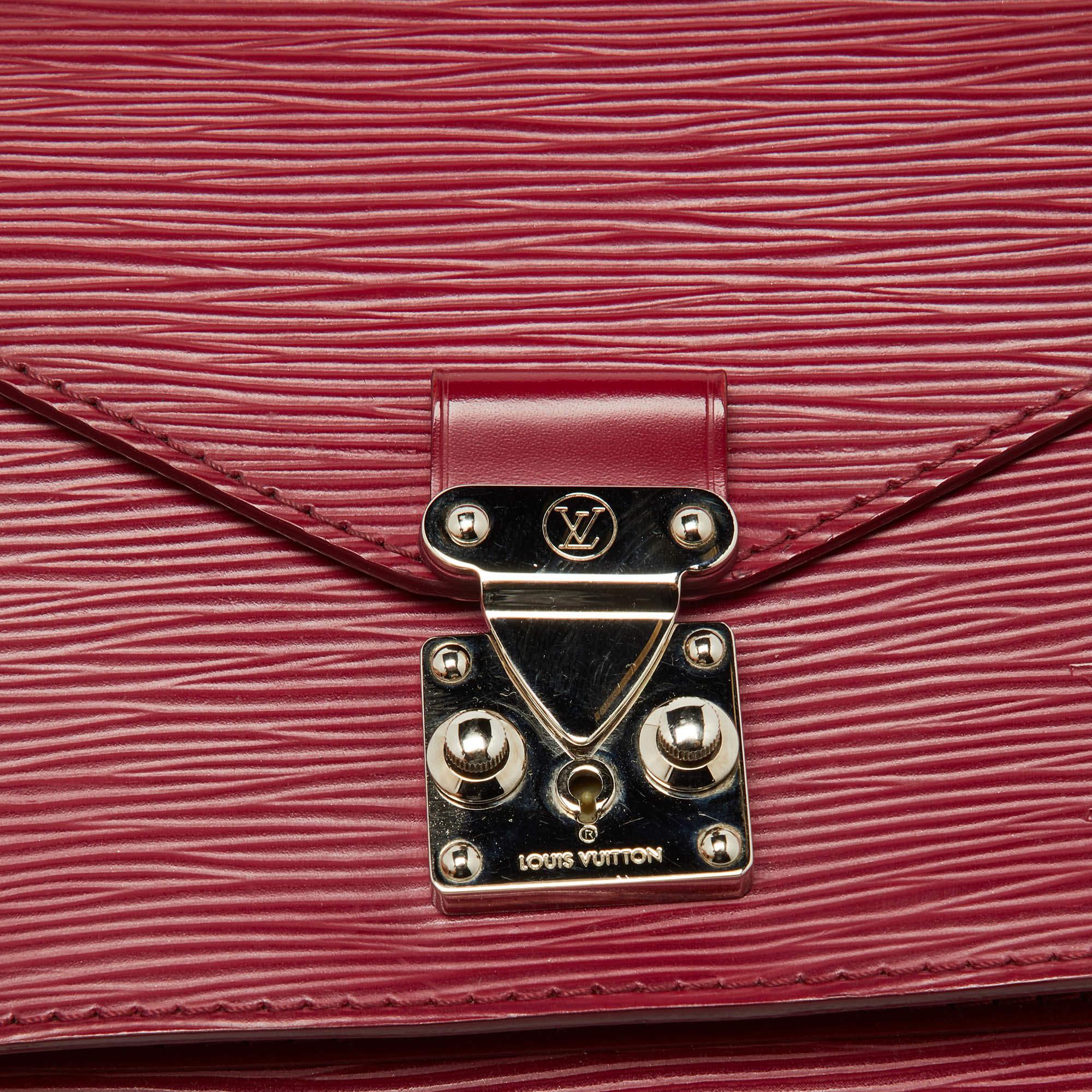 Louis Vuitton sac Monceau BB en cuir épi fuchsia en vente 7