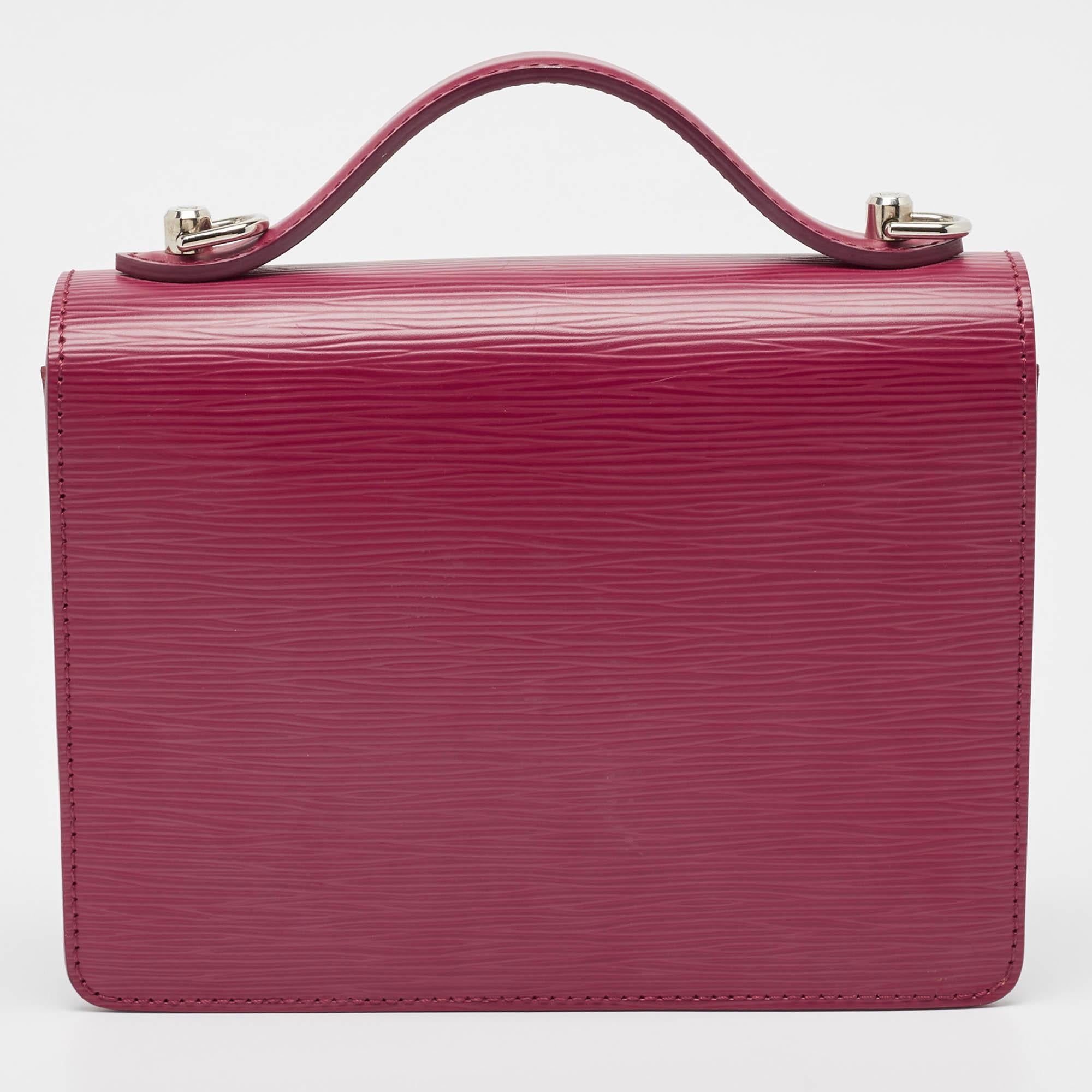 Louis Vuitton Fuchsia Epi Leather Monceau BB Bag In Good Condition In Dubai, Al Qouz 2