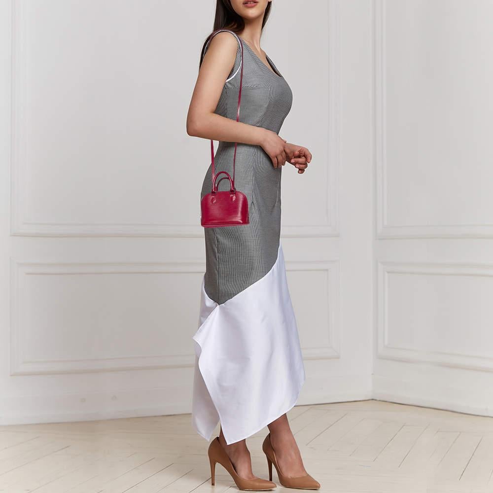 Louis Vuitton Fuchsia Epi Leather Nano Alma Bag In Excellent Condition In Dubai, Al Qouz 2