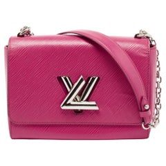 Louis Vuitton - Sac Twist MM en cuir épi fuchsia