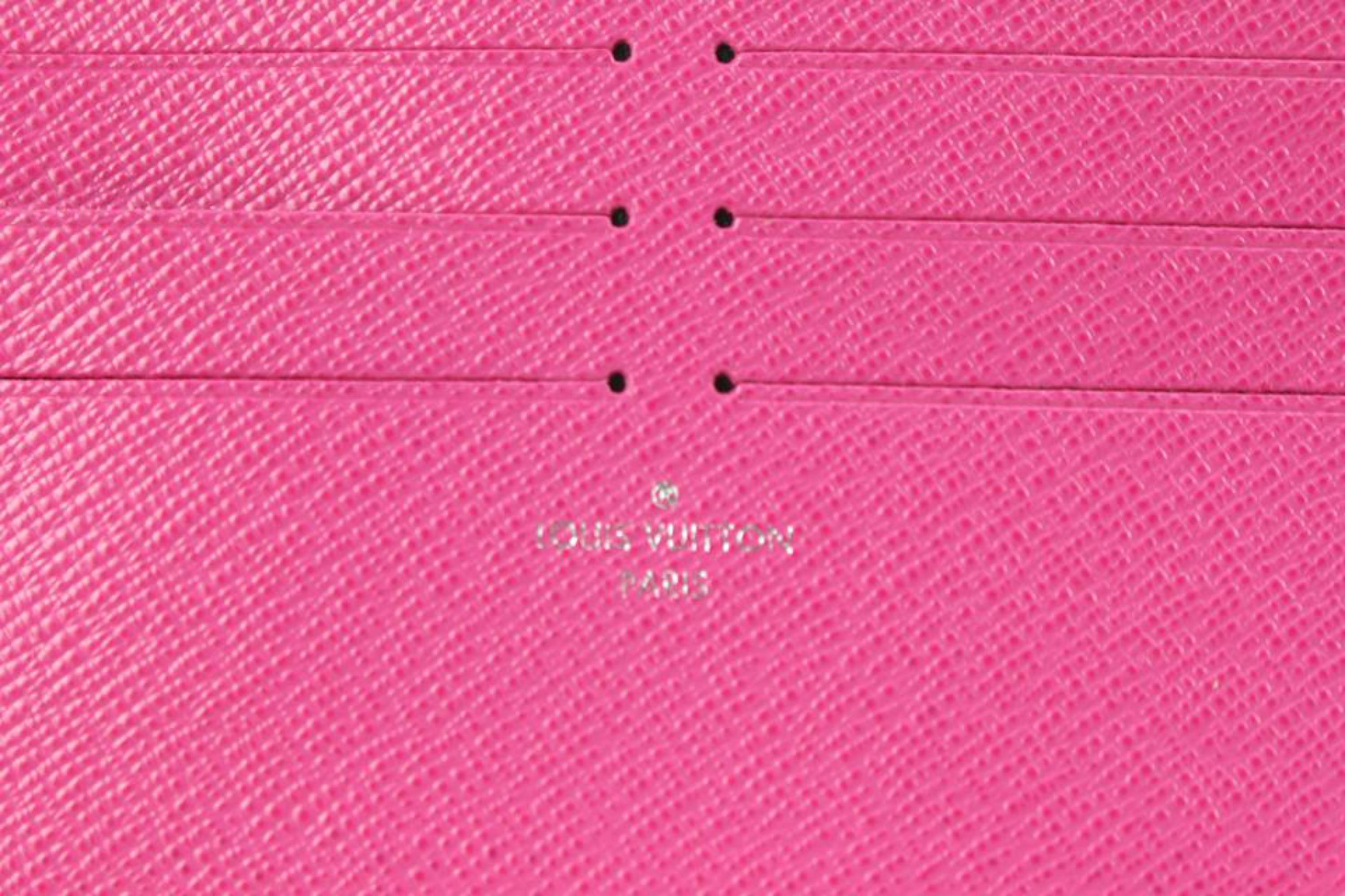 Pink Louis Vuitton Fuchsia Leather Card Holder Felicie Insert 1222lv37