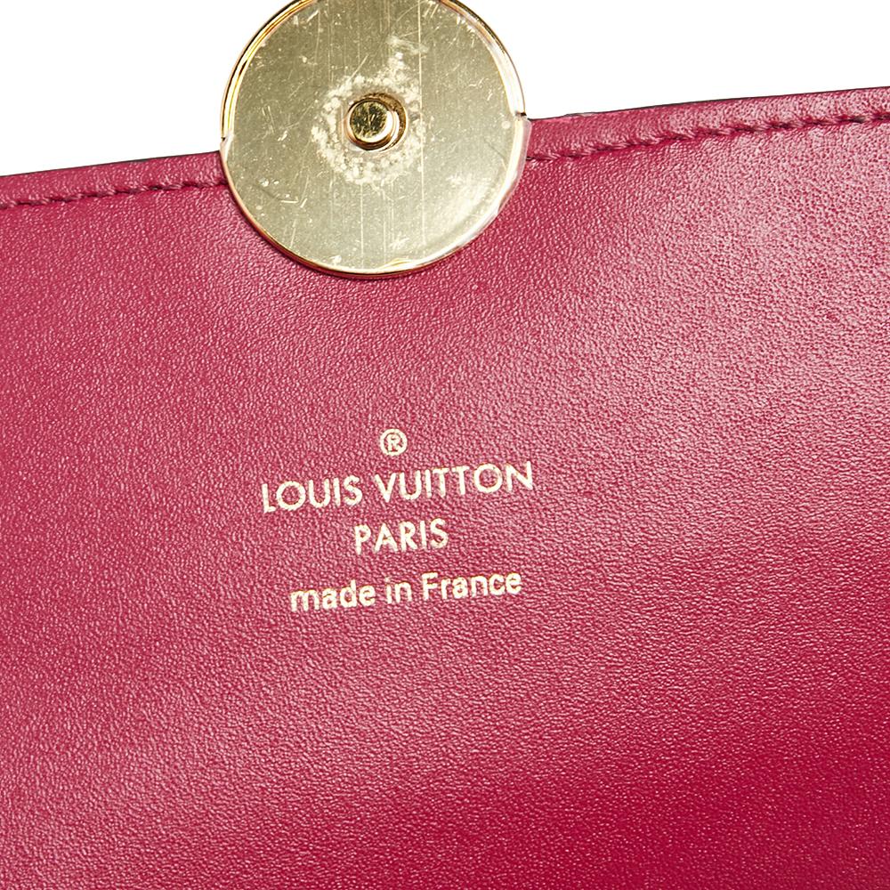 Brown Louis Vuitton Fuchsia Monogram Canvas Flore Wallet on Chain