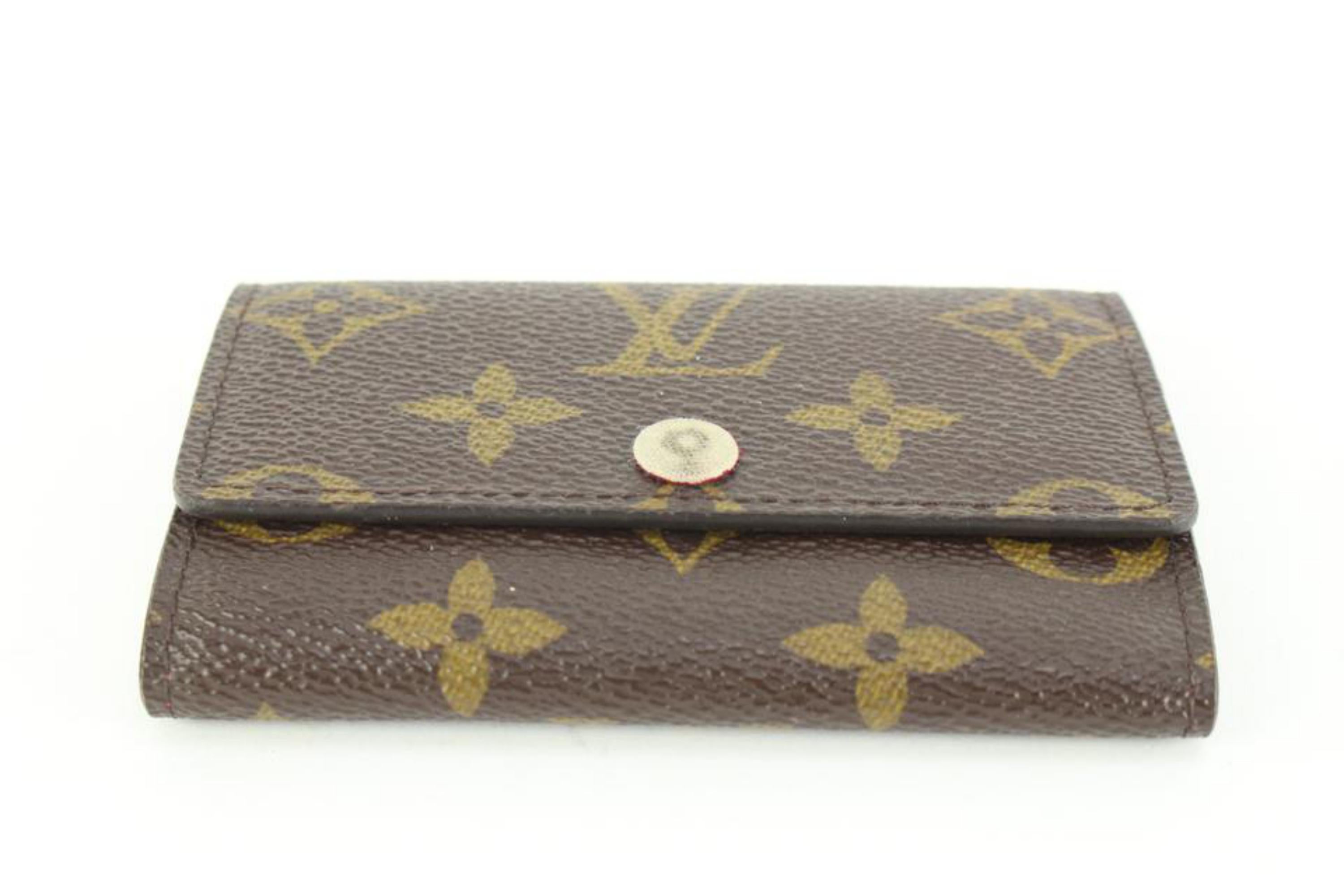 Louis Vuitton Brown Fuchsia Monogram Canvas Leather 6 Key Holder at 1stDibs
