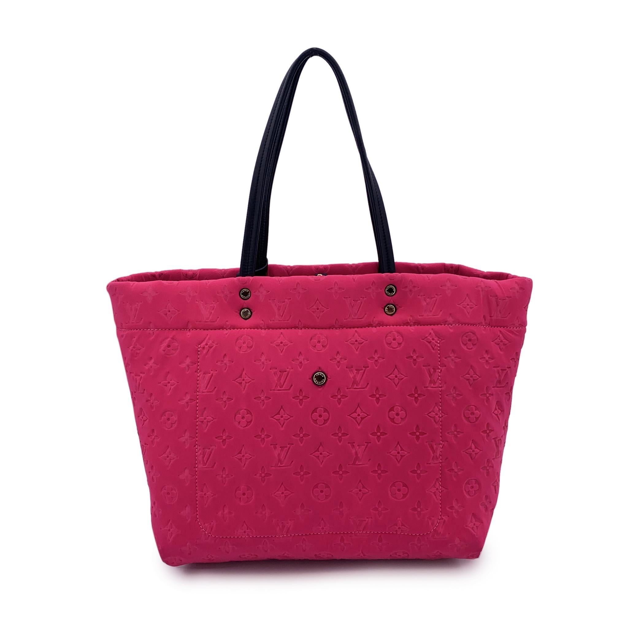 Red Louis Vuitton Fuchsia Monogram Neoprene Scuba MM Tote Bag