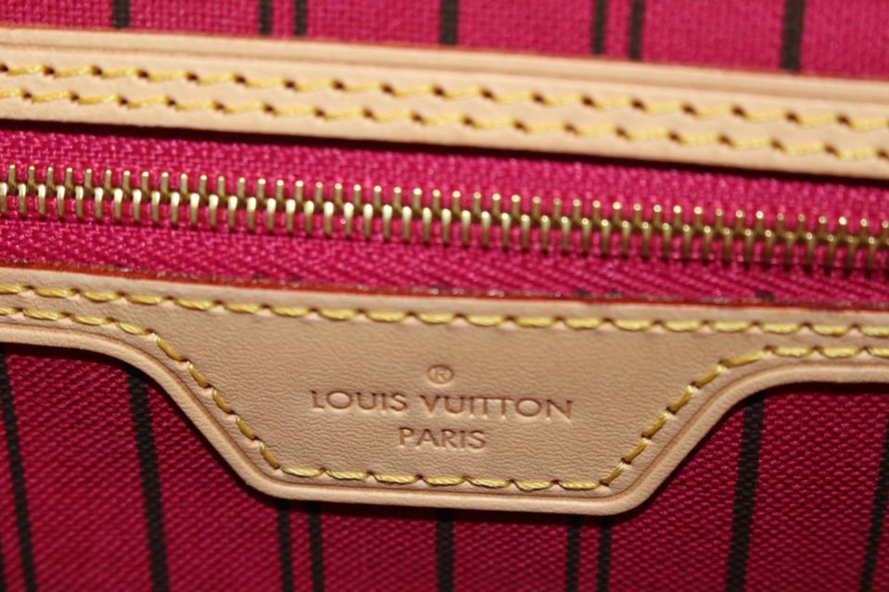 Louis Vuitton Fuchsia Monogram Neverfull MM Tote Bag 98lz89s 3