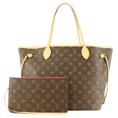 Louis Vuitton Fuchsia Monogram Neverfull MM Tote with Pouch 15lk824s