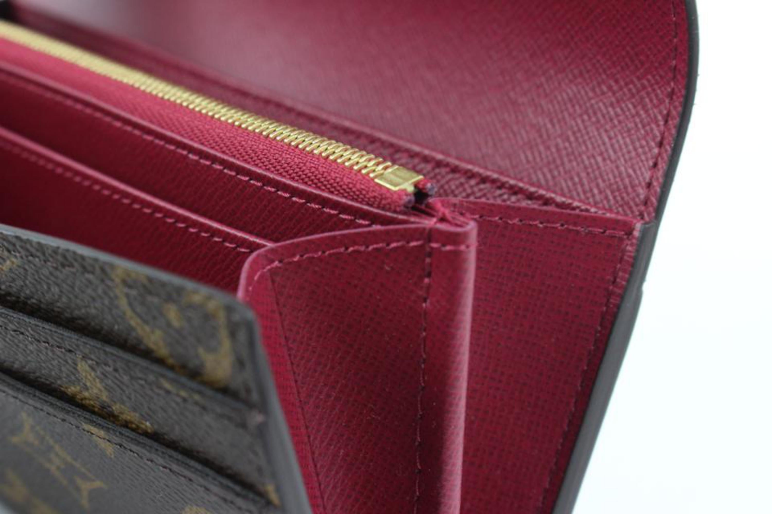 Black Louis Vuitton Fuchsia Monogram Sarah Long Flap Wallet 32lv217s