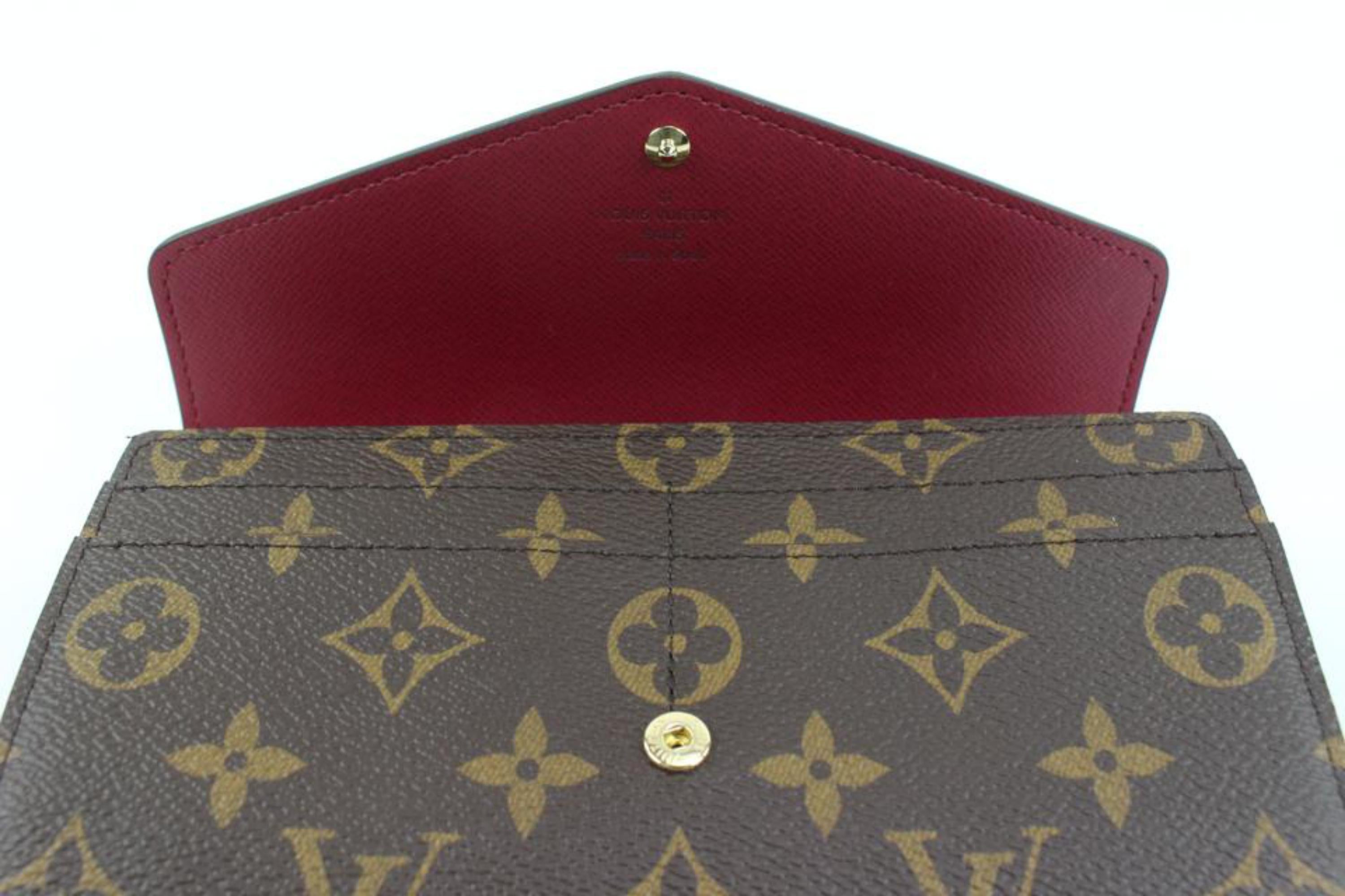 Louis Vuitton Fuchsia Monogram Sarah Long Flap Wallet 32lv217s In New Condition In Dix hills, NY