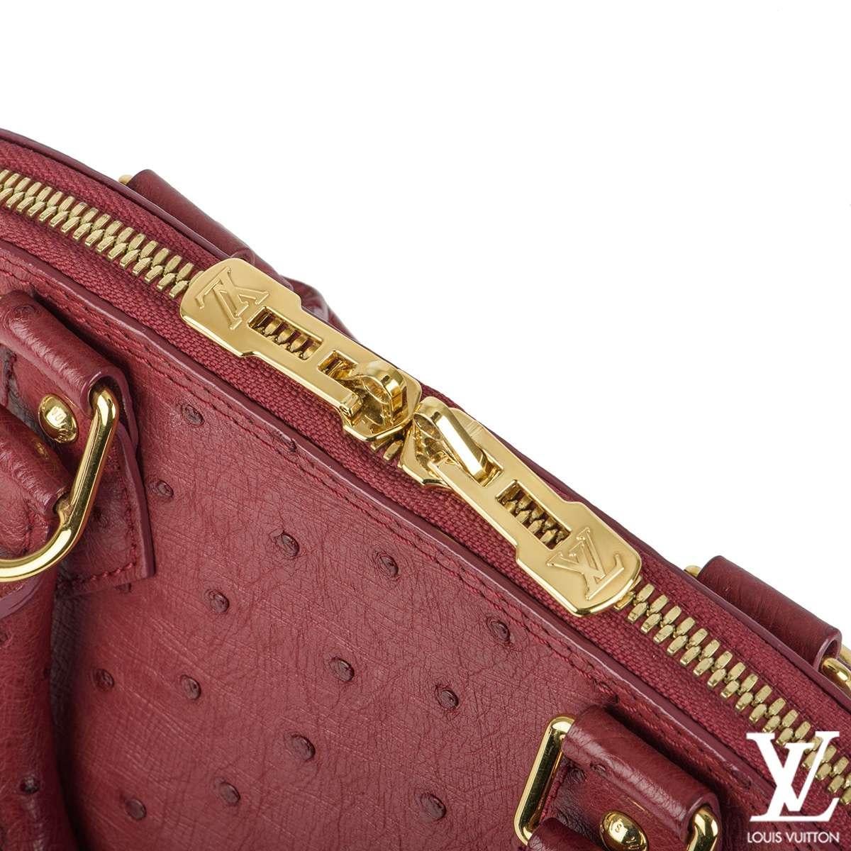 Women's Louis Vuitton Fuchsia Ostrich Alma BB Bag For Sale