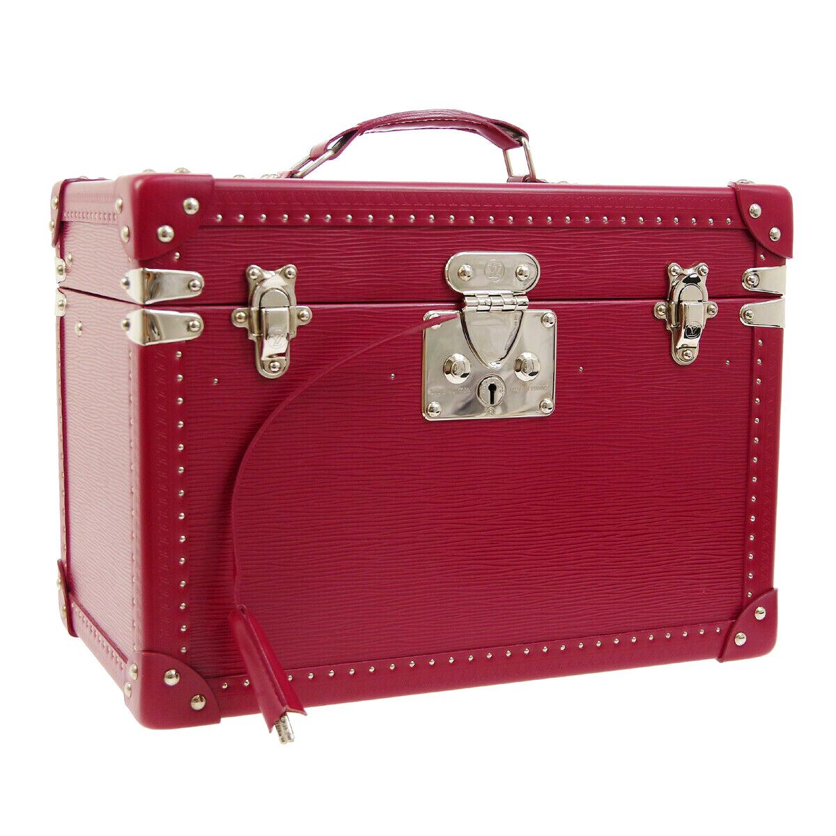 Louis Vuitton Fuchsia Pink Leather Travel Vanity Top Handle Storage Box