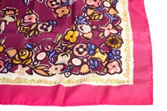 Louis Vuitton Fuchsia Silk Flower Scarf with Box