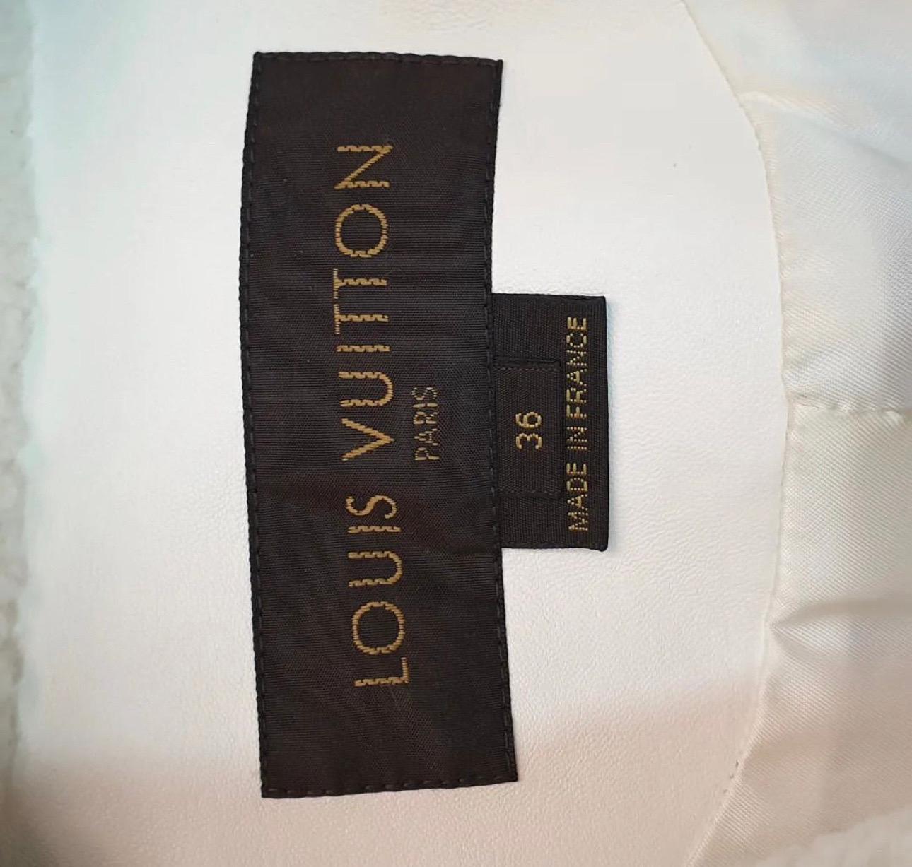 Louis Vuitton Fur Collar Ivory Leather Biker Jacket 1