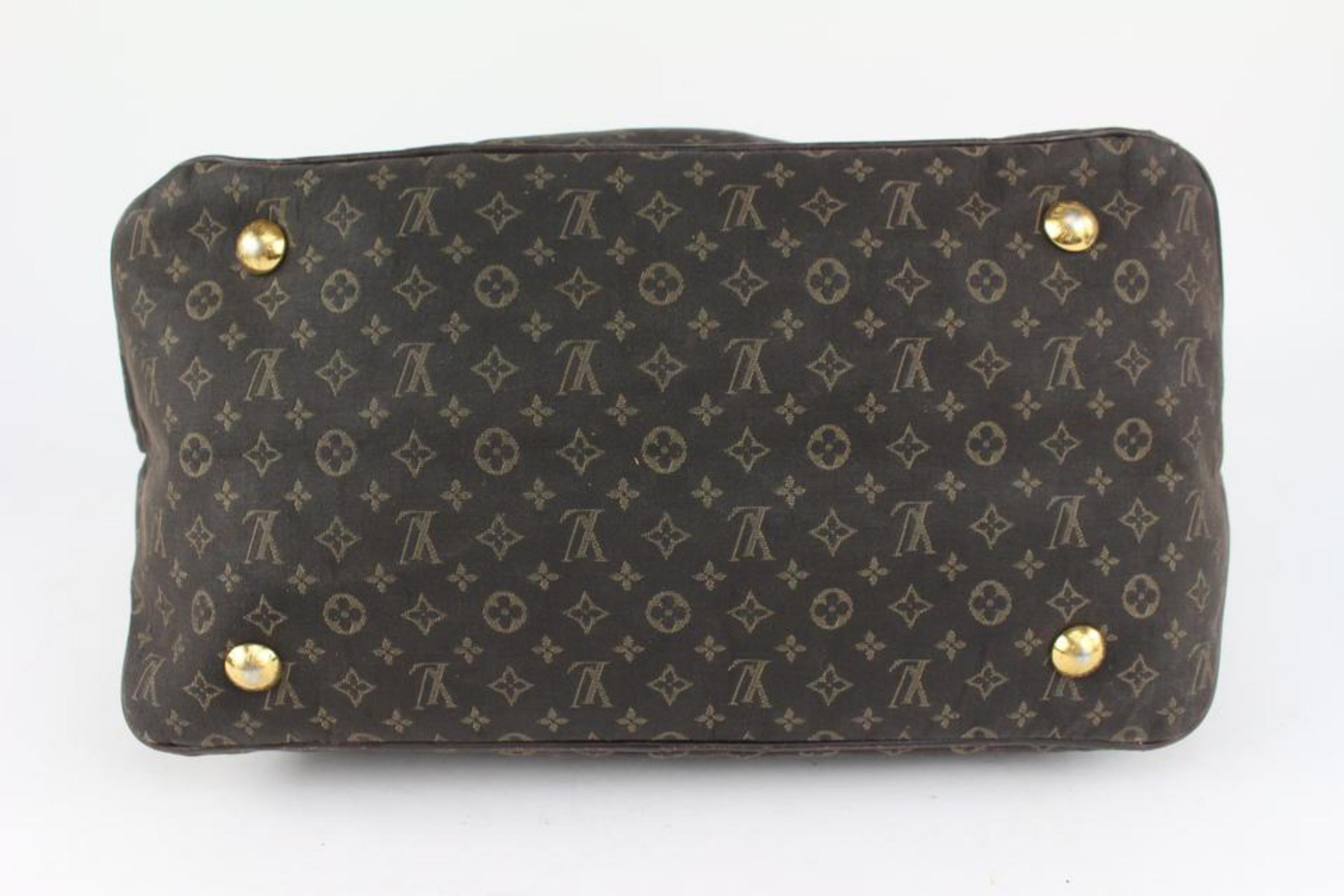 Louis Vuitton Fusain Brown Monogram Mini Lin Idylle Ballade Hobo Bag 3LZ1022 In Fair Condition In Dix hills, NY