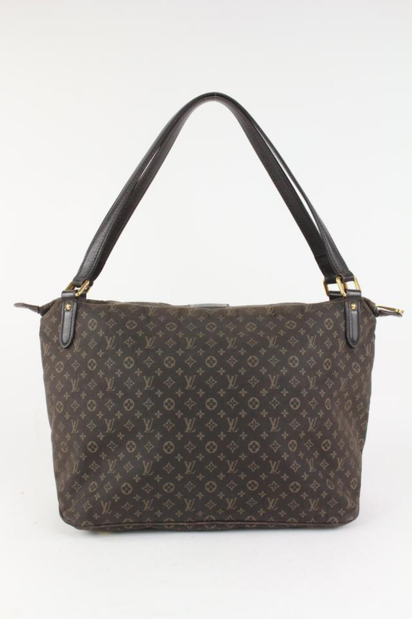 Women's Louis Vuitton Fusain Brown Monogram Mini Lin Idylle Ballade Hobo Bag 3LZ1022