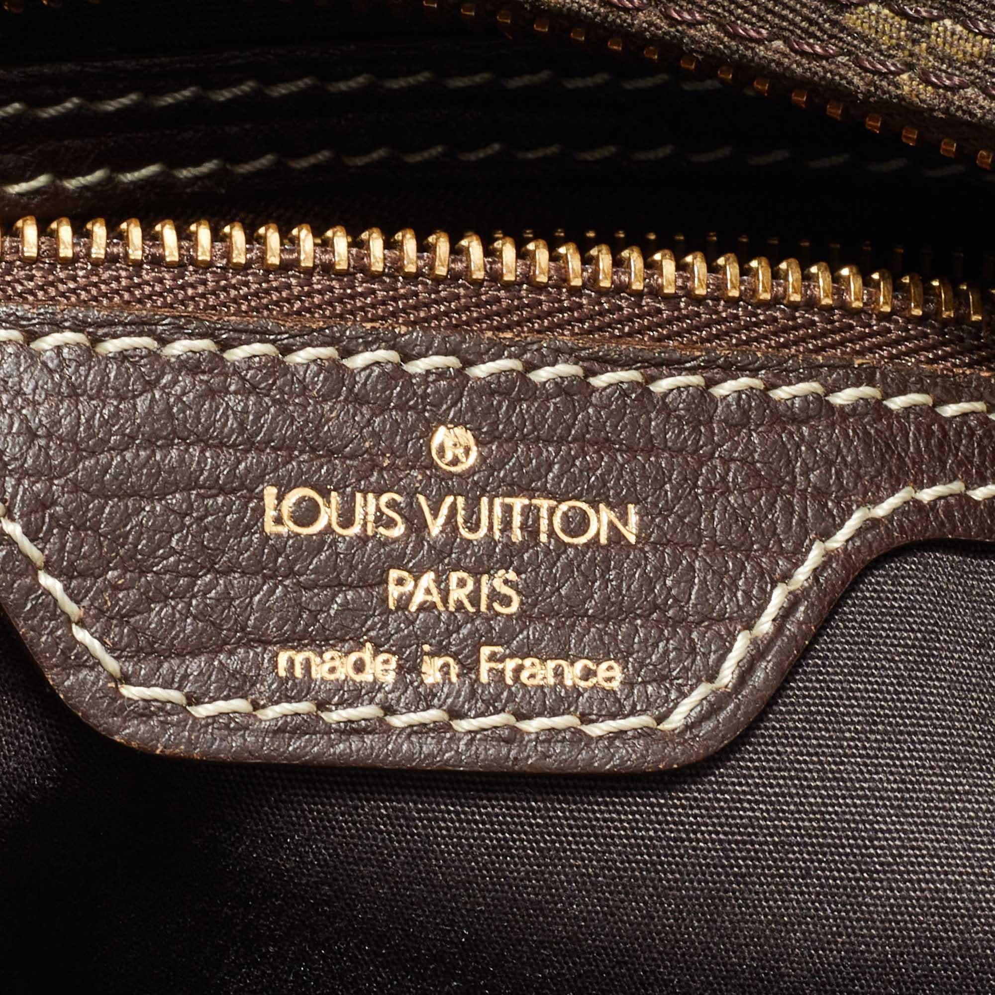 Louis Vuitton Fusain Monogram Mini Lin Canvas Boulogne Bag 3