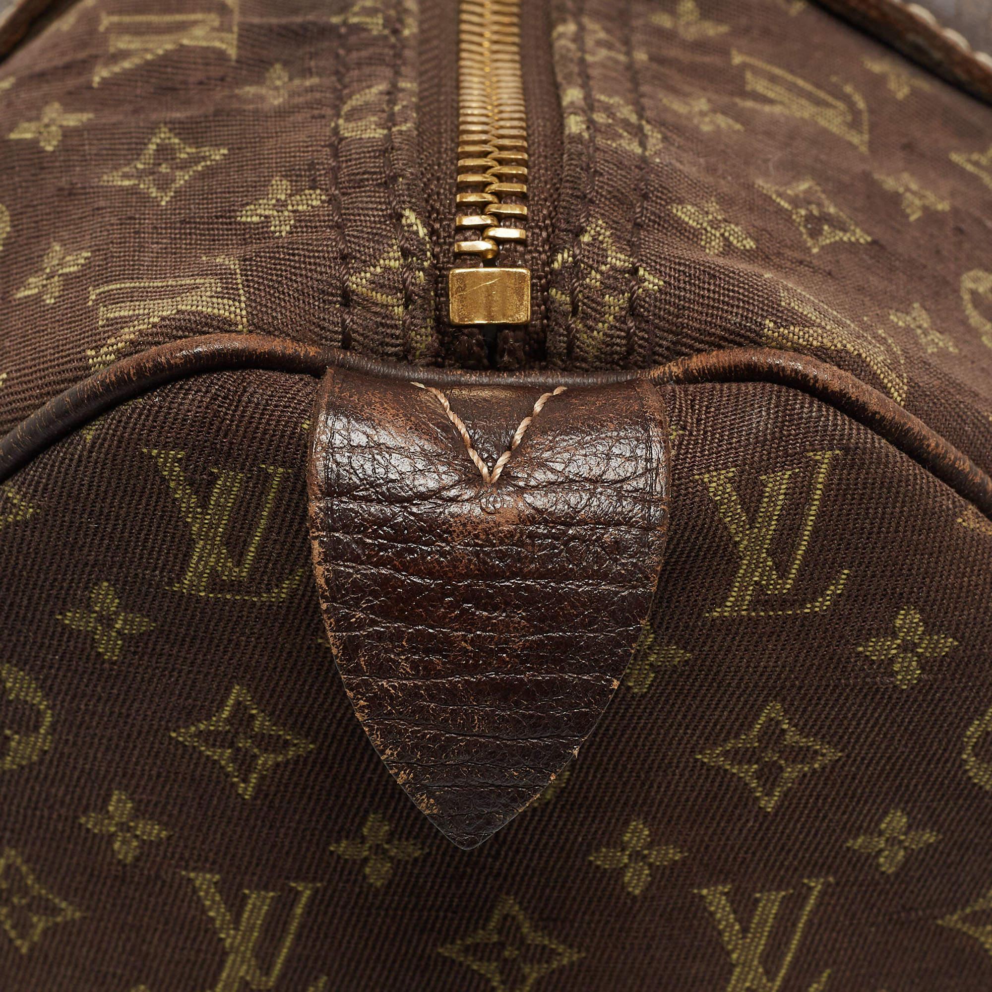 Louis Vuitton Fusain Monogram Mini Lin Canvas Speedy 30 Bag 6