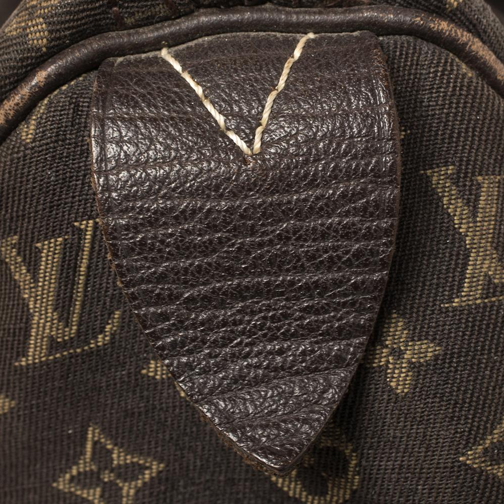 Louis Vuitton Fusain Monogram Mini Lin Canvas Speedy 30 Bag 6